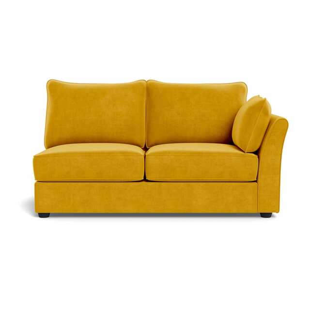 Heal's Tailor Medium Right Hand Facing Corner Unit Smart Luxe Velvet Canary Black Feet