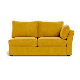 Heal's Tailor Medium Right Hand Facing Corner Unit Smart Luxe Velvet Canary Black Feet