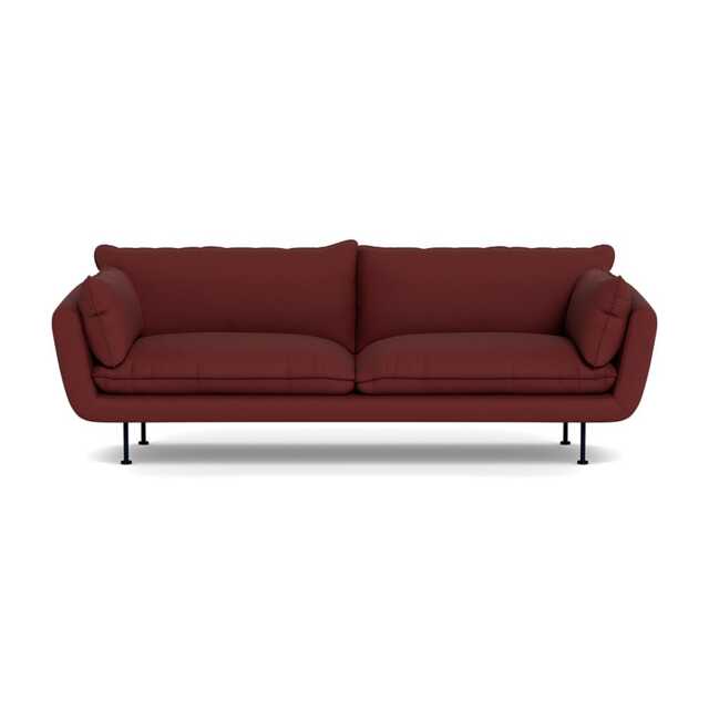 Heal's Allora 4 Seater Sofa Capelo Linen-Cotton Etruscan Red Black Feet