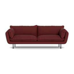 Heal's Allora 4 Seater Sofa Capelo Linen-Cotton Etruscan Red Black Feet
