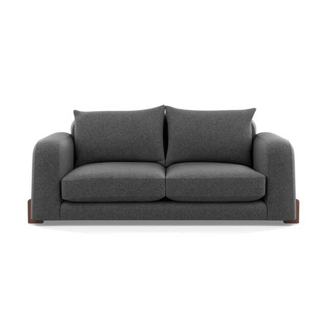 Heal's Nuvola 2 Seater Sofa Melton Wool Granite Walnut Stained Feet