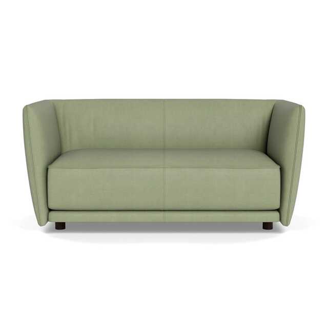 Heal's Valley 2 Seater Sofa Siena Cotton Pistachio Walnut Stained Feet - image 1