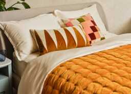 Heal's Velvet Quilt Ochre 240 x 260cm - thumbnail 2
