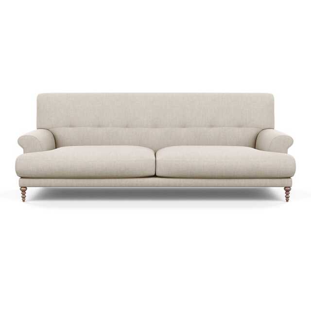 Scp Oscar 3 Seater Informal Sofa Broad Weave Putty Walnut Feet