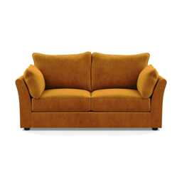 Heal's Tailor 3 Seater Sofa Smart Luxe Velvet Cognac Black Feet