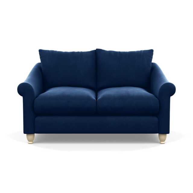 Heal's Devon 2 Seater Sofa Velvet Midnight Natural Feet - image 1