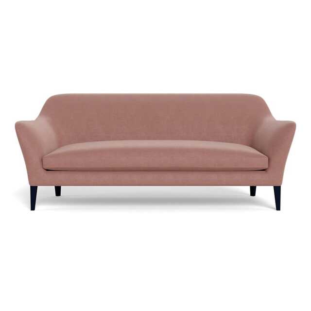 Heal's Wallis 4 Seater Sofa Smart Luxe Velvet Dusky Pink Black Painted Oak Feet - image 1