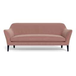 Heal's Wallis 4 Seater Sofa Smart Luxe Velvet Dusky Pink Black Painted Oak Feet - thumbnail 1