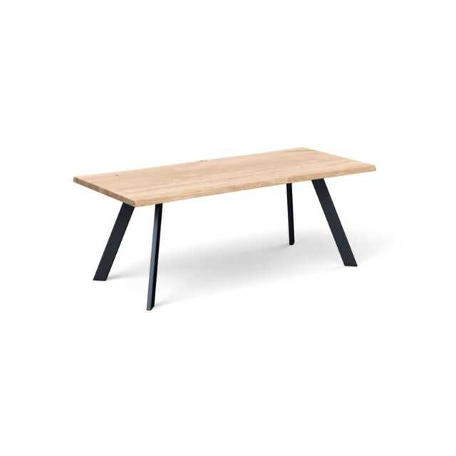 Heal's Madrid Table 240x100cm White Oak Natural Edge Filled