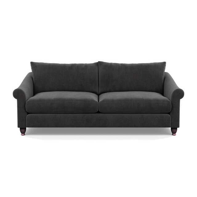 Heal's Devon 4 Seater Sofa Smart Luxe Velvet Nickel Walnut Stained Feet