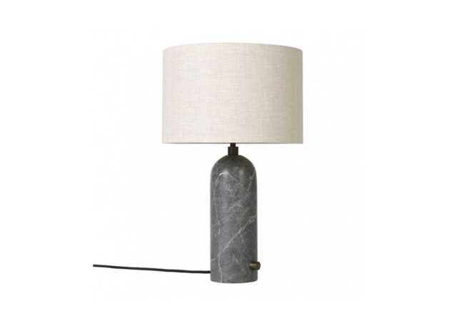 Gubi Gravity Table Lamp Small Grey Marble Base Canvas Shade