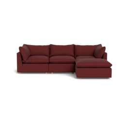 Heal's Astrid Right Hand Facing Corner Sofa Capelo Linen-Cotton Etruscan Red Natural Beech Feet