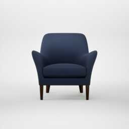 Heal's Wallis Armchair Smart Cotton Linen Indigo Walnut Stained Feet
