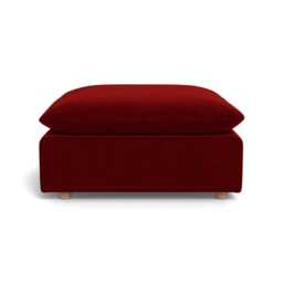 Heal's Astrid Ottoman Smart Luxe Velvet Mulberry Natural Beech Feet