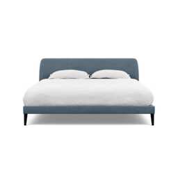 Heal's Wallis Bed Super King Capelo Linen Mineral Black Painted Oak Feet