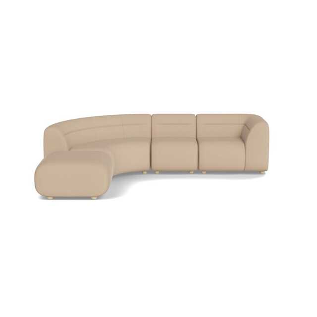 Heal's Lilli Left Hand Facing Curved Corner Sofa Capelo Linen-Cotton Bamboo Natural Beech Feet