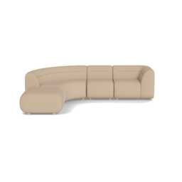 Heal's Lilli Left Hand Facing Curved Corner Sofa Capelo Linen-Cotton Bamboo Natural Beech Feet