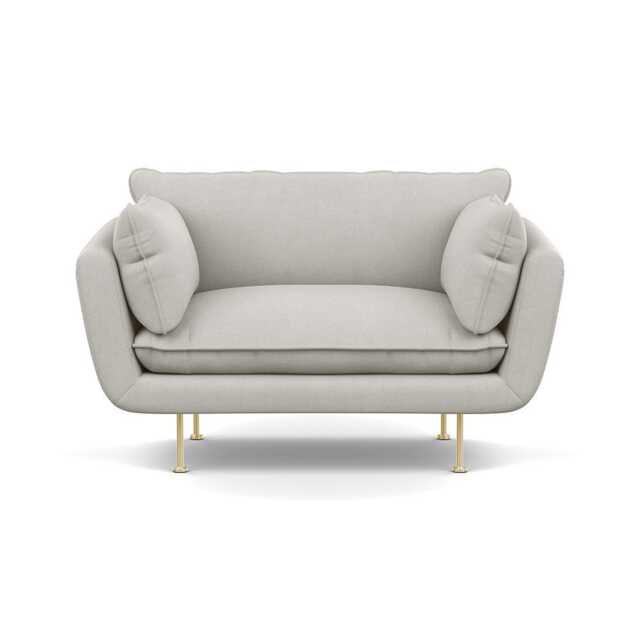 Heal's Allora Loveseat Capelo Linen-Cotton Sea Salt Brass Feet