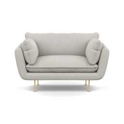 Heal's Allora Loveseat Capelo Linen-Cotton Sea Salt Brass Feet