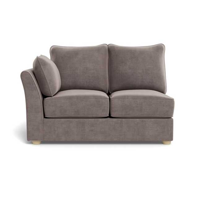 Heal's Tailor Double Left Hand Facing Corner Unit Smart Luxe Velvet Mushroom Natural Feet