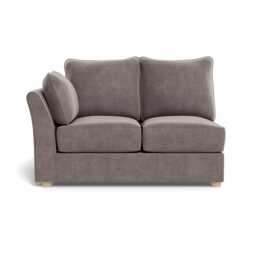 Heal's Tailor Double Left Hand Facing Corner Unit Smart Luxe Velvet Mushroom Natural Feet