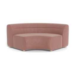 Heal's Lilli Curved Corner Unit Module Smart Luxe Velvet Dusky Pink Natural Beech Feet