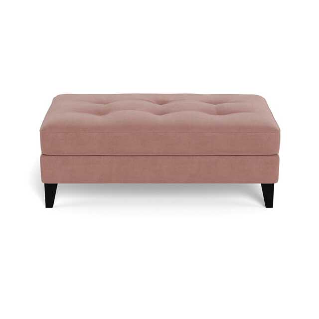 Heal's Mistral Footstool Smart Luxe Velvet Dusky Pink Black Beech Feet - image 1