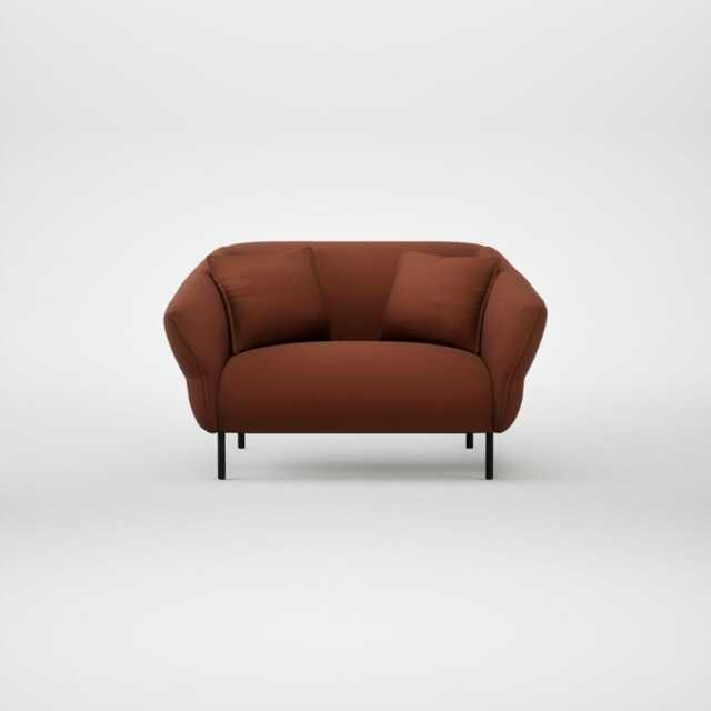 Heal's Alto Loveseat Smart Cotton Linen Rust Black Feet - image 1