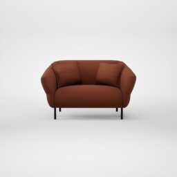 Heal's Alto Loveseat Smart Cotton Linen Rust Black Feet