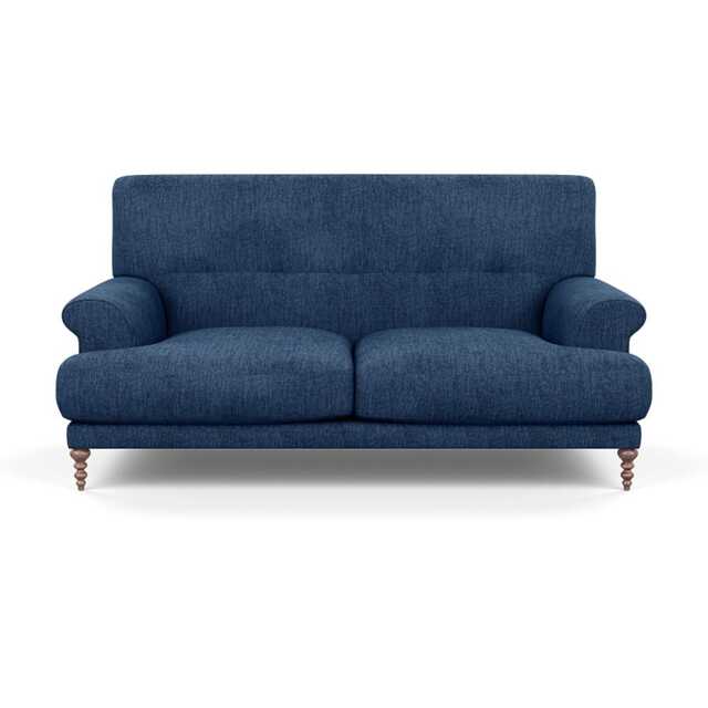 Scp Oscar 2 Seater Formal Sofa Broad Weave Lagoon Walnut Feet