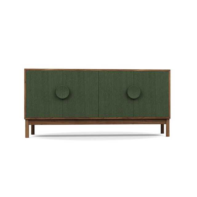 Heal's Tinta Sideboard Walnut Frame Green Stain Doors - image 1