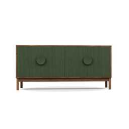 Heal's Tinta Sideboard Walnut Frame Green Stain Doors - thumbnail 1