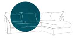 Heal's Tailor Right Hand Facing Corner Sofa Cotton Velvet Teal Natural Feet