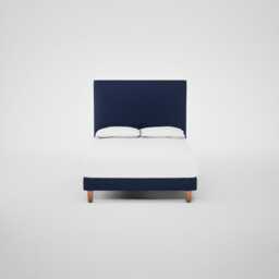 Heal's Shallow Divan Double Melton Wool New Navy Light Solid Wood Feet - thumbnail 1