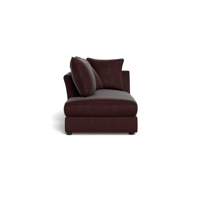 Heal's Tailor Chaise Left Hand Facing Smart Luxe Velvet Acorn Black Beech Feet