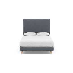 Heal's Shallow Divan Double Boucle Steel Light Turned Solid Wood