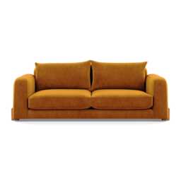 Heal's Nuvola 4 Seater Sofa Smart Luxe Velvet Cognac Natural Oak Feet