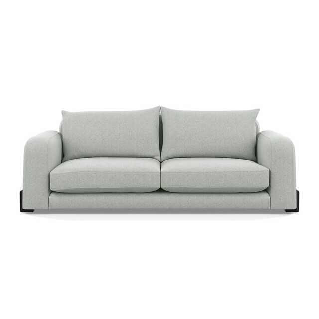 Heal's Nuvola 4 Seater Sofa Melton Wool Limestone Black Beech Feet