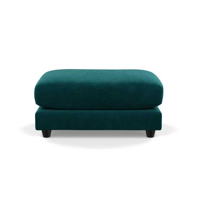 Heal's Snooze Footstool Smart Luxe Velvet Ocean Black Feet