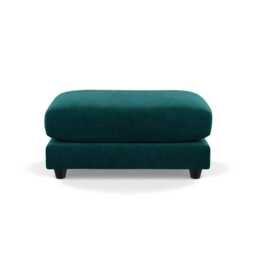 Heal's Snooze Footstool Smart Luxe Velvet Ocean Black Feet