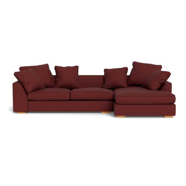 Heal's Cumulus Right Hand Facing Corner Sofa Capelo Linen-Cotton Etruscan Red Black Feet