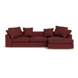 Heal's Cumulus Right Hand Facing Corner Sofa Capelo Linen-Cotton Etruscan Red Black Feet