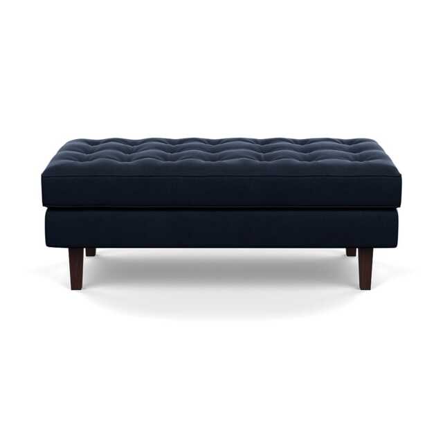 Heal's Hepburn Ottoman In Nobilis Velvet Night Black Feet