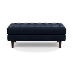 Heal's Hepburn Ottoman In Nobilis Velvet Night Black Feet