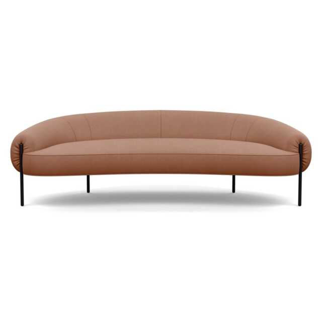 Heal's Isola 3 Seater Sofa Siena Cotton Clay Black Feet