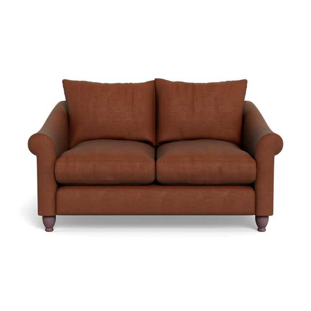 Heal's Devon 2 Seater Sofa Smart Luxe Velvet Tawny Walnut Stained Feet