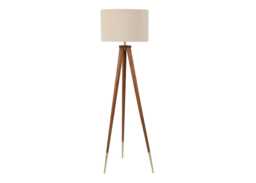 Heal's Hawkins Wooden Tripod Floor Lamp with Shade Walnut Finish