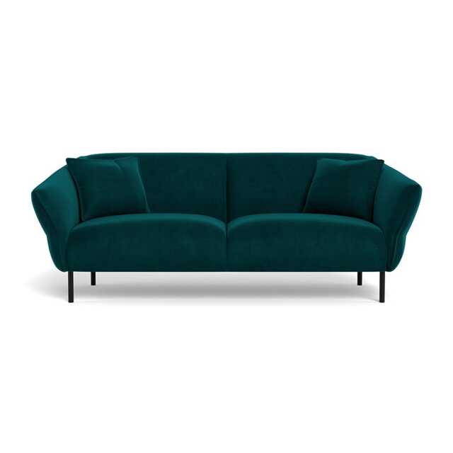 Heal's Alto 3 Seater Sofa Smart Luxe Velvet Ocean Black Feet - image 1