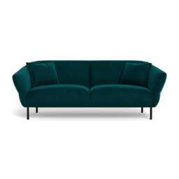 Heal's Alto 3 Seater Sofa Smart Luxe Velvet Ocean Black Feet - thumbnail 1