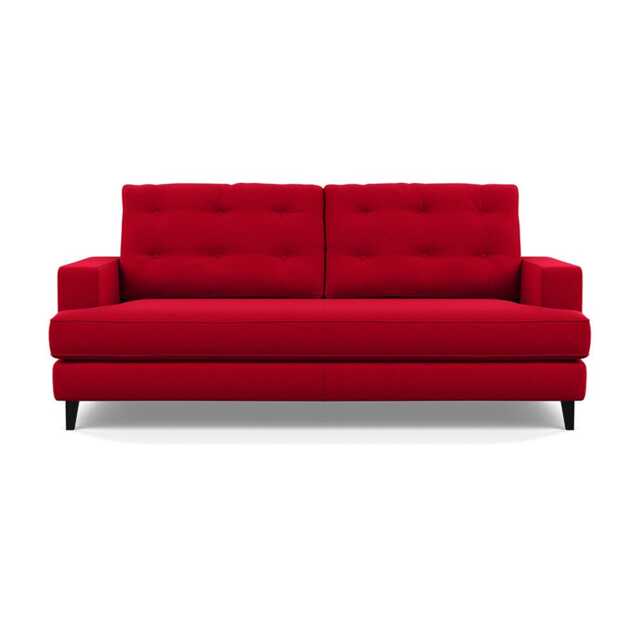 Heal's Mistral 3 Seater Sofa Melton Wool Red Oxide Black Feet